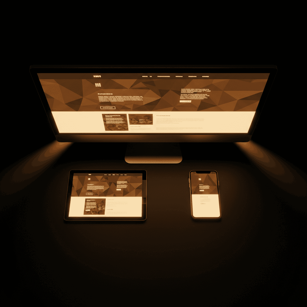 Website displayed responsively across mobile, tablet, and desktop devices