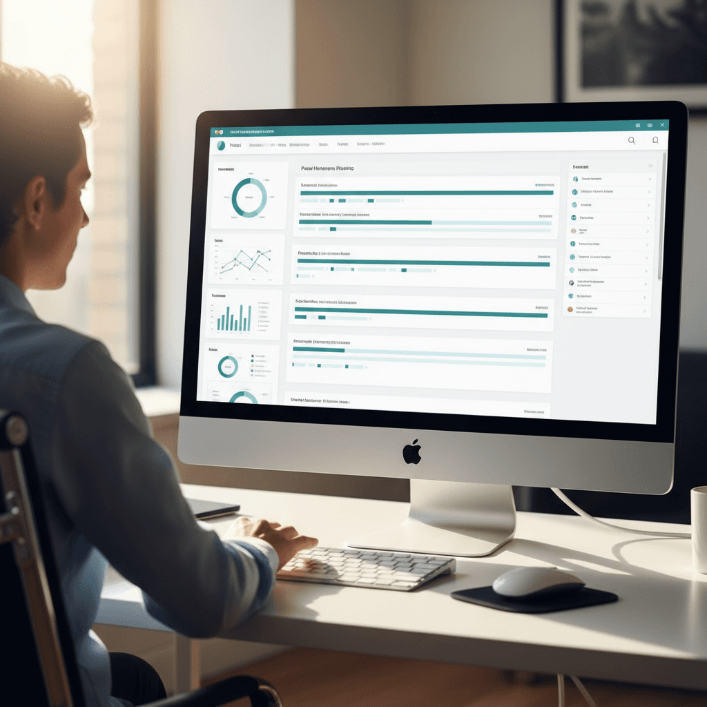 Planning website dashboard and project management interface