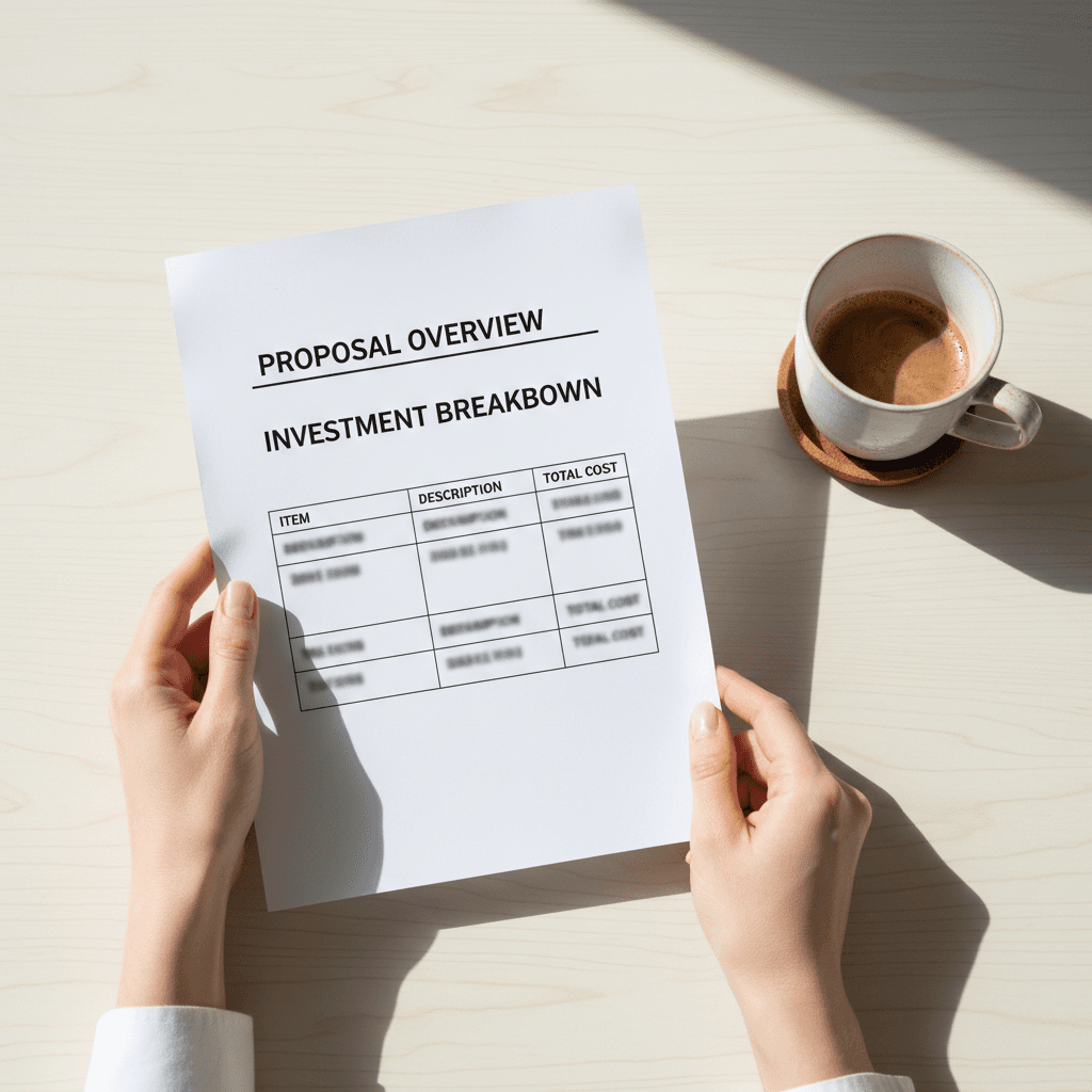 Clear pricing proposal and contract review