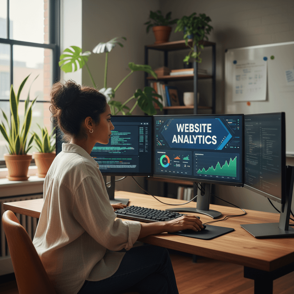 Developer monitoring website performance and providing ongoing support